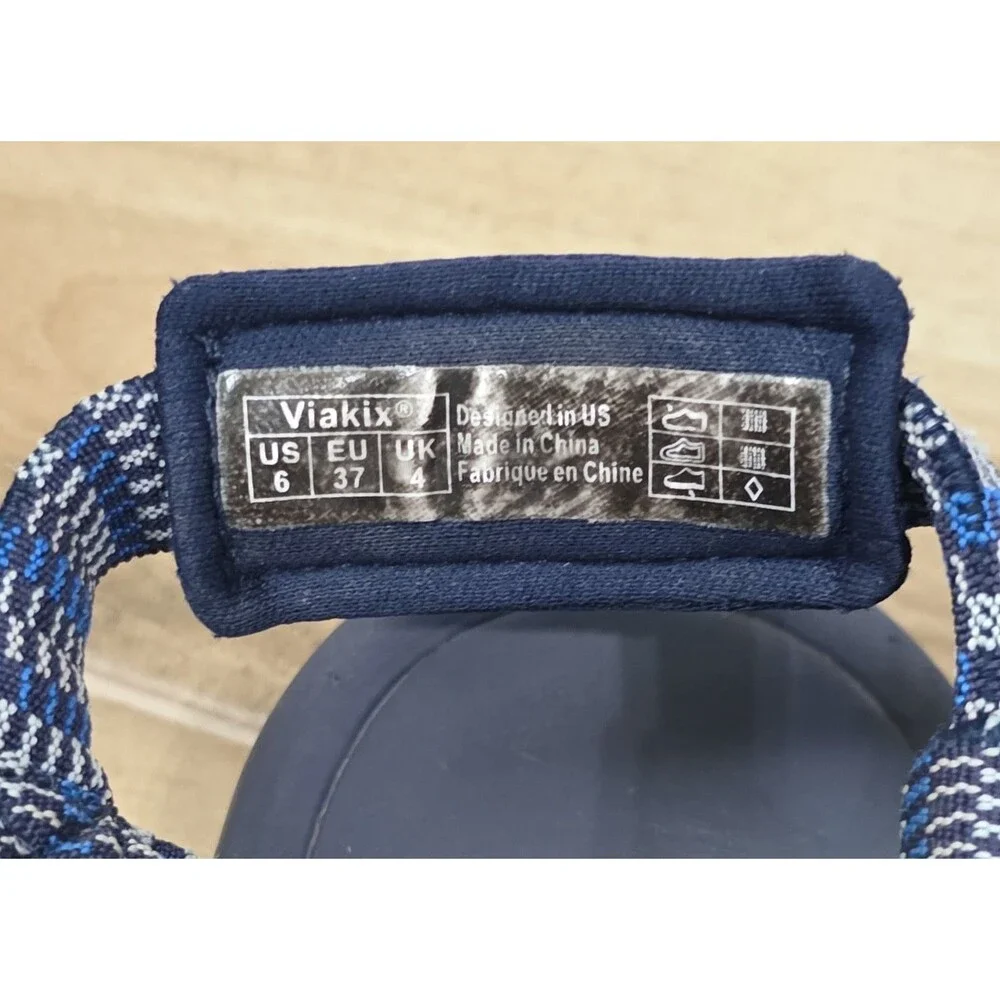 Viakix Siena Women's Hiking Walking Sport Strappy Sandals Blue Gray Size 6
